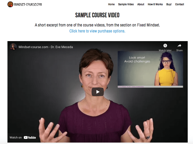 online courses, showing an embedded video online courses, showing an embedded video